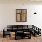 vidaXL 13-delige Loungeset massief grenenhout zwart, Verzenden, Nieuw, Loungeset