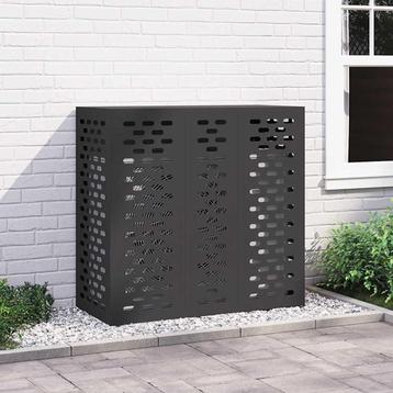 vidaXL Airconditioner hoes Zwart 110 x 50 x 105 cm Staal beschikbaar voor biedingen