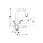Fonteinkraan Grohe Universal 1/2 Met C-Uitloop Supersteel, Doe-het-zelf en Verbouw, Sanitair, Ophalen of Verzenden, Nieuw
