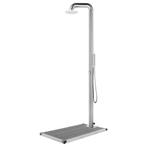 vidaXL Buitendouche met grijze basis 230 cm roestvrij staal, Verzenden, Nieuw