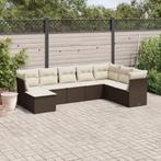 vidaXL 8-delige Loungeset met kussens poly rattan bruin, Tuin en Terras, Tuinsets en Loungesets, Verzenden, Nieuw, Loungeset