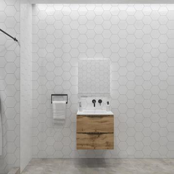 Badkamermeubelset Gliss Design Hera Mat Zwart 80cm 2 Laden beschikbaar voor biedingen