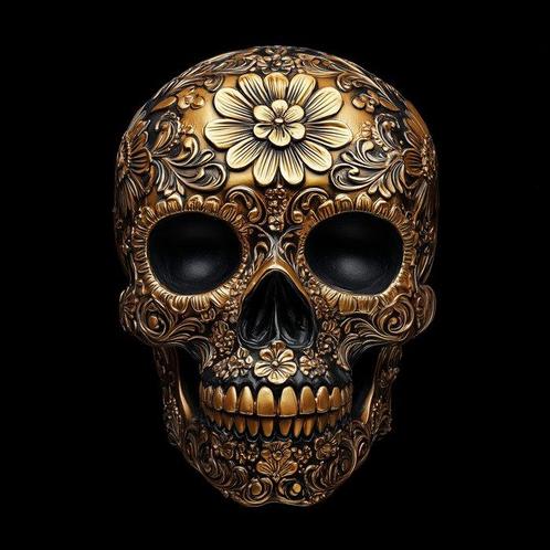 Artxlife - Los Muertos Gold Skull [XXL], Antiek en Kunst, Antiek | Boeken en Bijbels