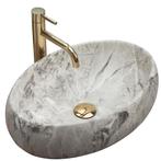 REA Ovale opzetwastafel - stone mat - stonelook - 48.5 x..., Ophalen of Verzenden, Nieuw