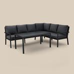 *WOONWINKEL* Buiten Hoekbank Met Tafel Zwart Aluminium Recht, Verzenden, Nieuw
