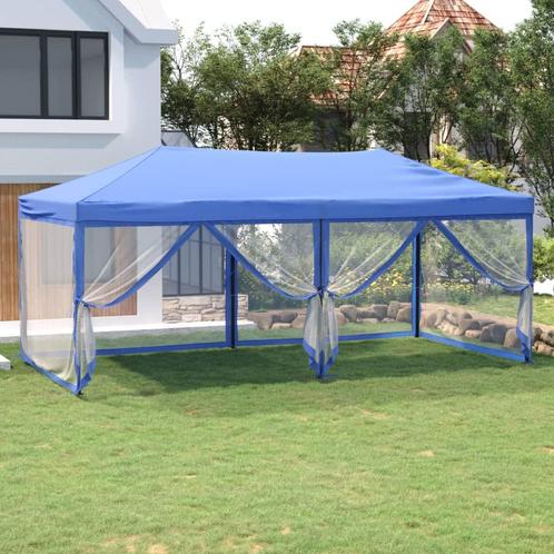 vidaXL Partytent inklapbaar met zijwanden 3x6 m blauw, Tuin en Terras, Partytenten, Nieuw, Verzenden