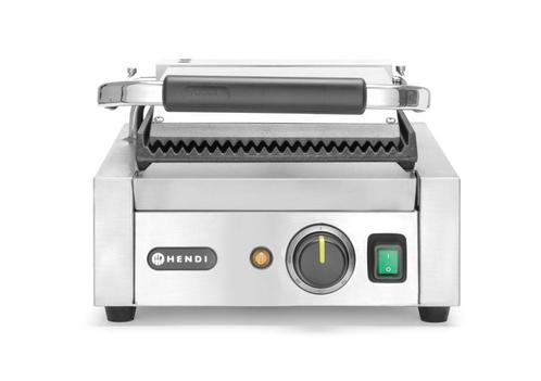 Contactgrill - Enkel, Hendi, Boven En Onder Geribd, 230v/180, Zakelijke goederen, Horeca | Keukenapparatuur, Nieuw in verpakking