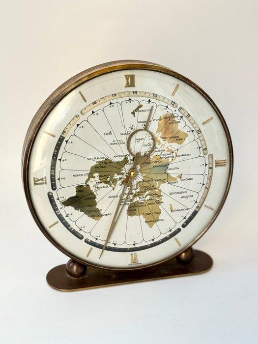 Tafelklok - “World Time” – Kieninger & Obergfell (Kundo) -, Antiek en Kunst, Antiek | Klokken