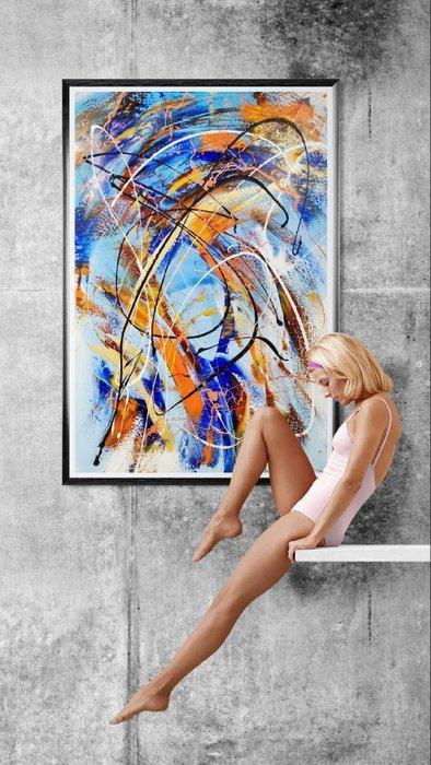 Luc Mora - Gold and blue - XL, Antiek en Kunst, Kunst | Designobjecten