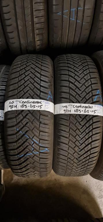 2x 185-65-15 Continental All Season 6.5mm €35 PST 185 65 15 beschikbaar voor biedingen