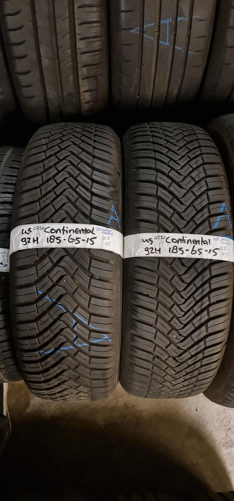 2x 185-65-15 Continental All Season 6.5mm €35 PST 185 65 15, Auto-onderdelen, Banden en Velgen, 15 inch, All Season, 185 mm, Personenwagen