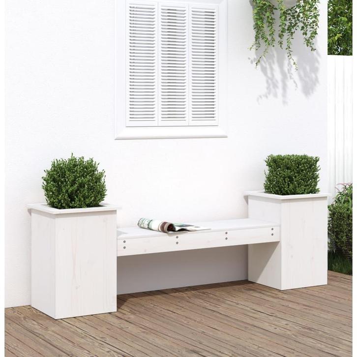 vidaXL Bankje met plantenbakken 184,5x39,5x56,5 cm, Tuin en Terras, Tuinbanken, Nieuw, Verzenden