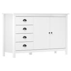 vidaXL Dressoir Hill 79x40x80 cm massief grenenhout wit, Huis en Inrichting, Kasten | Dressoirs, 100 tot 150 cm, Verzenden, Nieuw