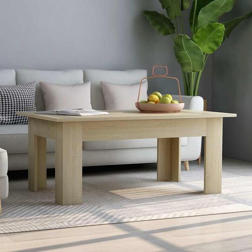 vidaXL Salontafel 100x60x42 cm bewerkt hout sonoma, Huis en Inrichting, Tafels | Salontafels, 100 tot 150 cm, Nieuw, Overige houtsoorten