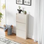 Schoenenkast Sokndal 3 kleppen gebroken wit 104x50x15 cm [en, Huis en Inrichting, Kasten | Schoenenkasten, Verzenden, Nieuw