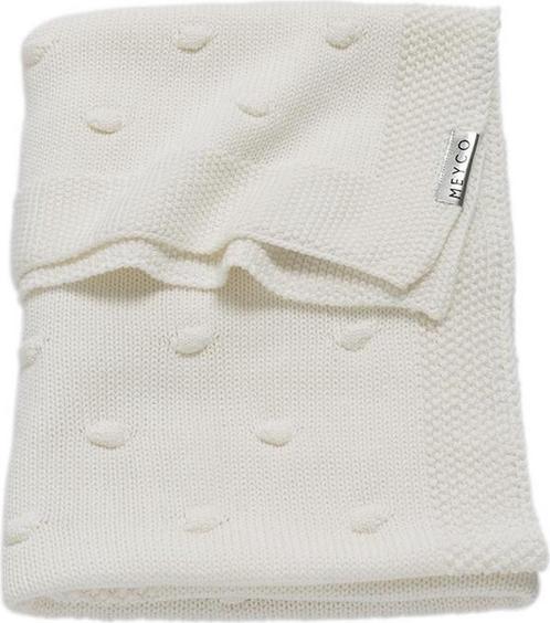 Meyco Ledikantdeken Knots - Offwhite - 100x150 cm, Huis en Inrichting, Slaapkamer | Matrassen en Bedbodems, Verzenden