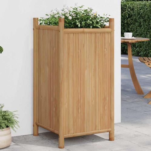 vidaXL Plantenbak 40x40x80 cm bamboe, Tuin en Terras, Bloembakken en Plantenbakken, Nieuw, Hout, Verzenden