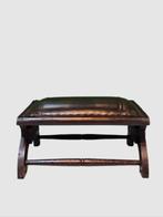 Voetenbank - Hout, Leder - Antieke voetenbank, Antiek en Kunst