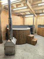 Hottub met externe kachel, Tuin en Terras, Bubbelbaden en Hottubs, Verzenden, Nieuw, Trap, Vast