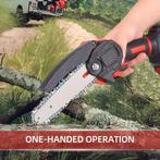 Mini kettingzaag - Elektrische snoeischaar - Met accu - Rood, Verzenden, Zo goed als nieuw