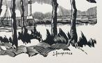 Jean Feugereux (1923-1992) - Le phare - Gravure sur bois