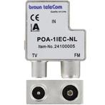 Braun Telecom RTV splitter POA 1 IEC-NL met 2, Audio, Tv en Foto, Schotelantennes, Nieuw, Ophalen of Verzenden