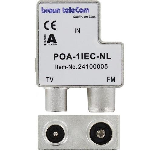Braun Telecom RTV splitter POA 1 IEC-NL met 2, Audio, Tv en Foto, Schotelantennes, Ophalen of Verzenden