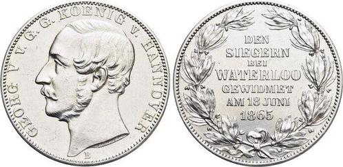 Vereinstaler, daalder 1865 B Hannover-koenigreich Georg V..., Postzegels en Munten, Munten | Europa | Niet-Euromunten, Verzenden