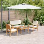 vidaXL 4-delige tuinset met kussens van acaciahout, Verzenden, Nieuw, Tuinset