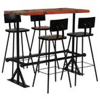 vidaXL 5-delige Barset massief gerecycled hout meerkleurig, Verzenden, Nieuw