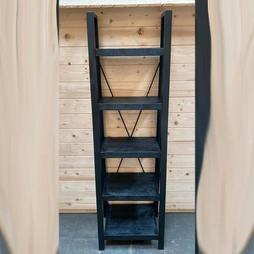 Boekenkast Mangohout | Zwart | Breedte: 60,0cm, Huis en Inrichting, Kasten | Boekenkasten, Nieuw, Ophalen