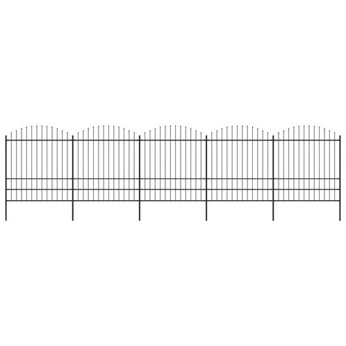 vidaXL Tuinhek met speren bovenkant (1,75-2)x8,5 m staal, Tuin en Terras, Schuttingen, Nieuw, IJzer, 2 meter of meer, Verzenden