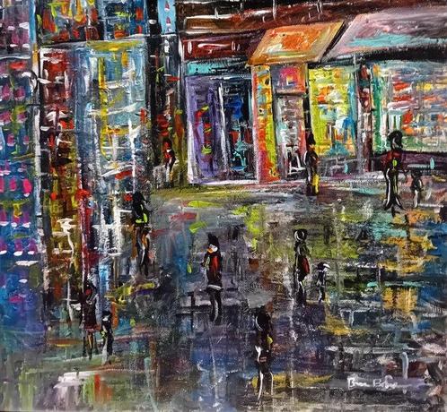 Bruno Bifulco (1961) - Parigi di notte, Antiek en Kunst, Kunst | Schilderijen | Modern