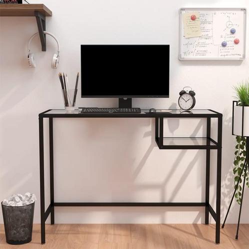 vidaXL Computerbureau 100x36x74 cm glas transparant, Huis en Inrichting, Bureaus, Nieuw, Verzenden