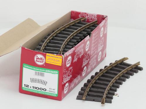 LGB 11000 Doos Gebogenes Gleis, R1,30 Grad 12 stuck, Hobby en Vrije tijd, Modeltreinen | Overige schalen, Rails, Gebruikt, LGB