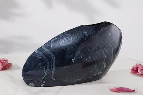 Decoratieve vaas STONE 40cm zwart gemarmerd handgemaakt, Huis en Inrichting, Woonaccessoires | Vazen, Ophalen of Verzenden