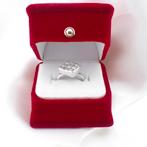 18 Krt. Witgouden ring met diamanten 0,18 ct. ; LA DIVA, Gebruikt, Overige kleuren, Ophalen of Verzenden, 17 tot 18