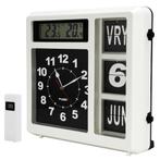 Grote analoge wandklok met temperatuurweergave, wit, Ophalen of Verzenden, Nieuw