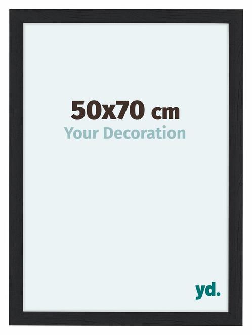 Fotolijst 50x70 cm - Zwart - Houtnerf - MDF - Como, Huis en Inrichting, Woonaccessoires | Lijsten, Nieuw, Verzenden
