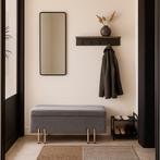 Bankje Dals met opbergruimte 118x40x42 cm grijs [en.casa], Verzenden, Nieuw