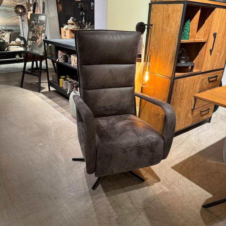 Relaxfauteuil Seduto Microleder Dakota Grey Elektrisch -, Huis en Inrichting, Fauteuils, 75 tot 100 cm, Nieuw, 50 tot 75 cm, Ophalen of Verzenden