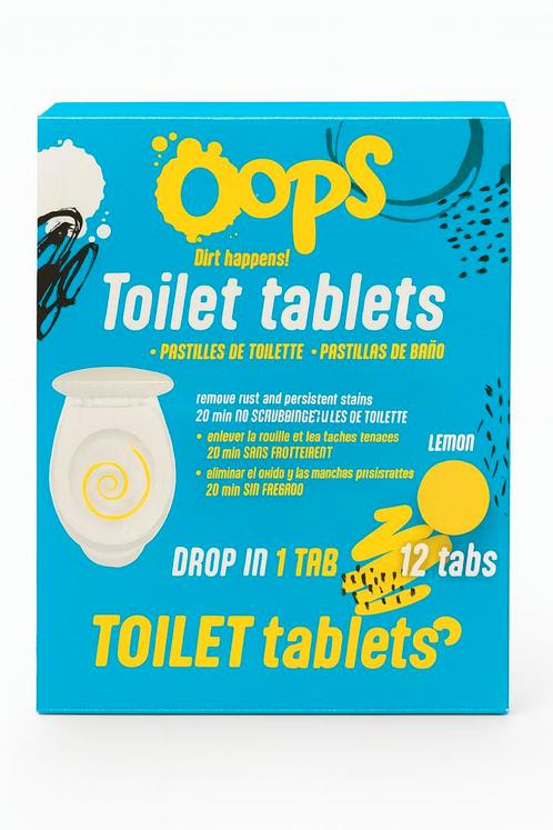 Oops Toilet Tabletten – 12 stuks – Citroengeur – Tegen, Huis en Inrichting, Schoonmaakartikelen, Verzenden