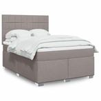 vidaXL Boxspring met matras stof taupe 160x200 cm, Verzenden, 200 cm, Stof, 160 cm