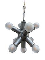 Lamp - Sputnik - Metaal - Sputnik Space Age lamp met negen, Antiek en Kunst, Kunst | Designobjecten