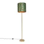 Vloerlamp messing met pauw kap 40 cm - Simplo, Verzenden, Nieuw, Modern