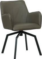 Groene leren  draaibare eetkamerstoel - Toledo Leer Moss (gr, Huis en Inrichting, Stoelen, Ophalen of Verzenden, Nieuw, Leer, Industrieel
