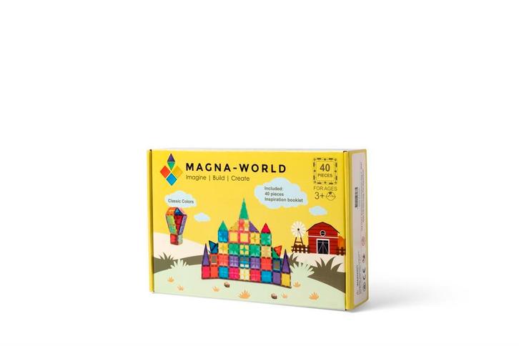 Magna-World® Classic 40 stukjes | Magentische Bouwstenen, Kinderen en Baby's, Speelgoed | Bouwstenen, Nieuw, Overige merken, Verzenden