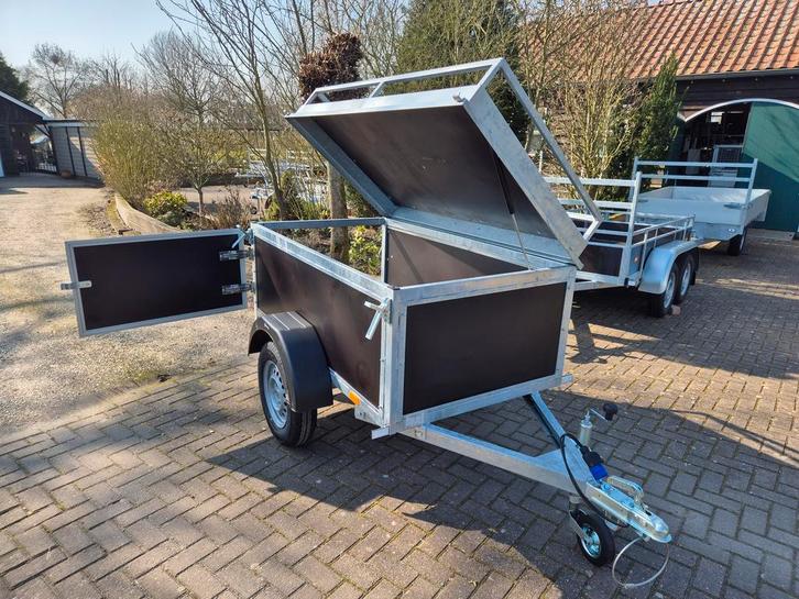 Bagagewagens 175 x 100 cm met klep en achterdeur, Auto diversen, Aanhangers en Bagagewagens, Nieuw, Ophalen