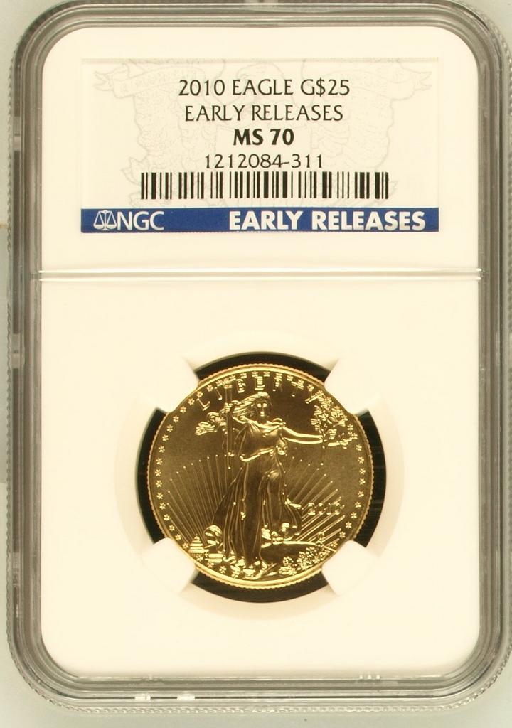 Gouden American Eagle 1/2 oz 2010 NGC MS70, Postzegels en Munten, Munten | Amerika, Midden-Amerika, Losse munt, Goud, Verzenden