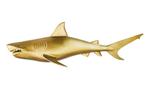 Muurdecoratie Haai 105cm goud links/ 43045